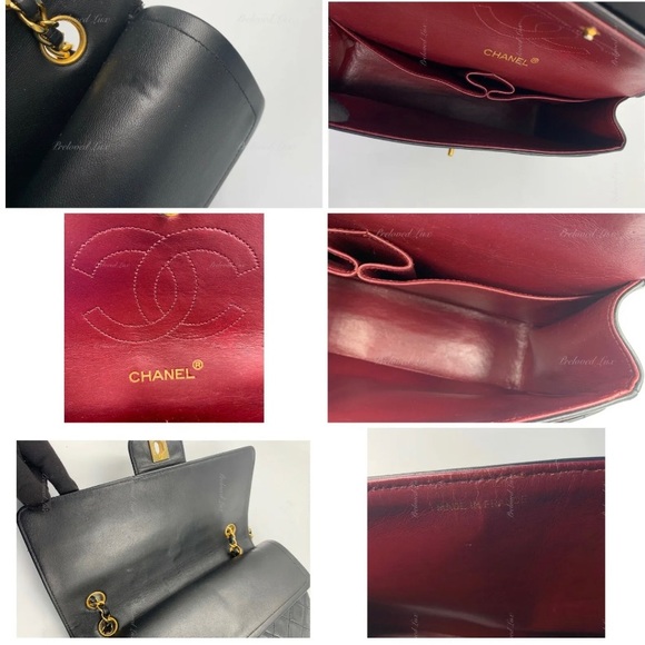 Authentic CHANEL Classic Lambskin Vintage Medium Large Flap Bag Black GHW - Picture 7 of 12